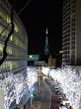 けやき坂からみえる東京タワー